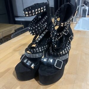 Size 11 spiked platform sandals